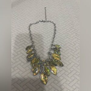 Elegant Silvertone and Goldtone Leaf Necklace